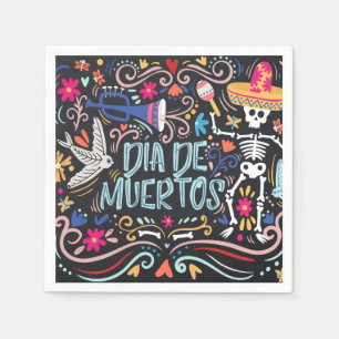 Colourful Dia de los Muertos   Napkin