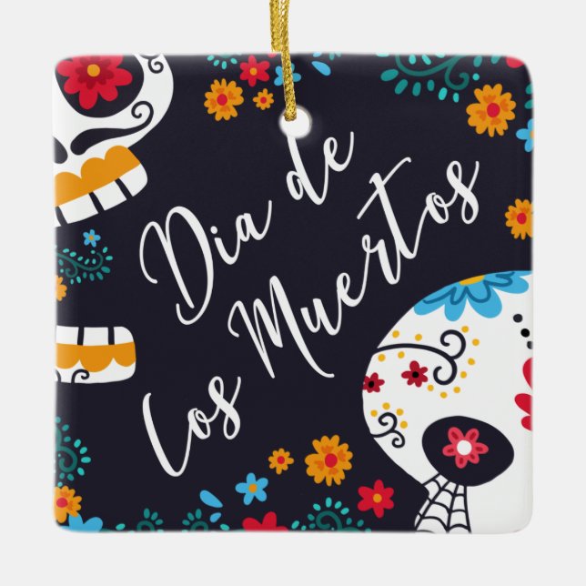 Colourful Dia de los Muertos | Ornament (Front)