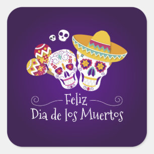 Colourful Dia de los Muertos   Sticker
