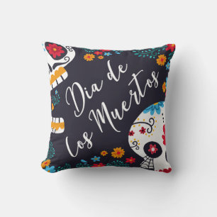 Colourful Dia de los Muertos Throw Pillow