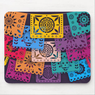 Colourful Dia de Muertos Banners Mousepad