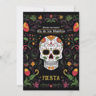 💀🎉 Colourful Día de Muertos Party Invitation