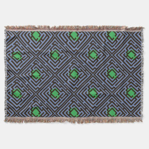 Colourful Diagonal Maze Pattern on Custom Colour Throw Blanket