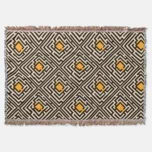 Colourful Diagonal Maze Pattern on Custom Colour Throw Blanket