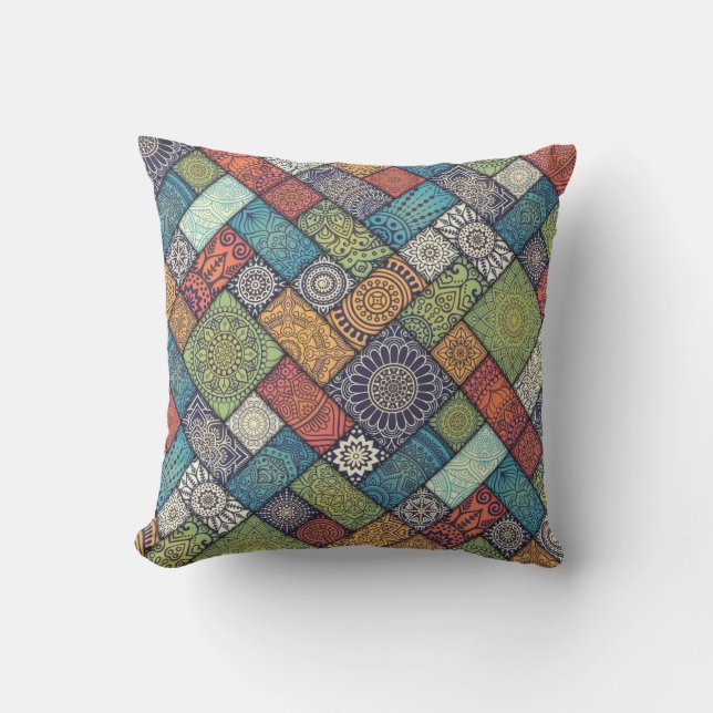 Colourful Diagonal Pattern Cushion (Front)