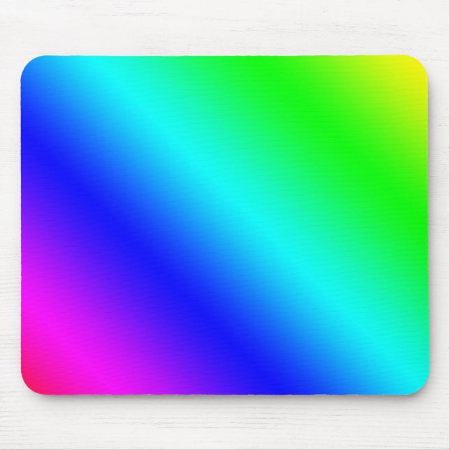 Colourful Diagonal Rainbow Gradient Stripes Patter Mouse Mat (Front)