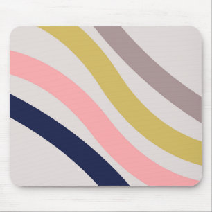 Colourful diagonal retro style lines mouse mat
