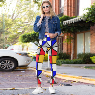 Colourful diagonal squares leggings