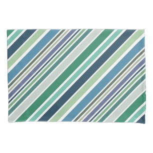 Colourful diagonal stripes design pillowcase