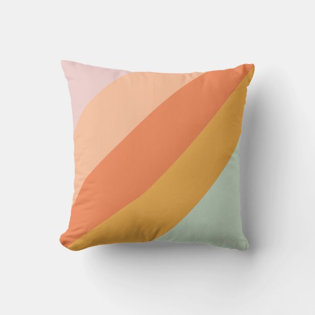 Colourful Diagonal Stripes Retro Sweet Candy Paste Cushion (Front)