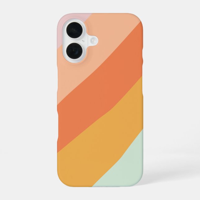 Colourful Diagonal Stripes Retro Sweet Candy Paste iPhone 16 Case (Back)