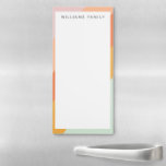 Colourful Diagonal Stripes Retro Sweet Candy Paste Magnetic Notepad<br><div class="desc">A fun retro geometric diagonal stripes graphic design in a cute colour palette of orange,  yellow,  peach,  coral,  pastel pink and mint green,  personalised with name or wording of your choosing.</div>