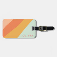 Colourful Diagonal Stripes Sweet Candy Pastel Name