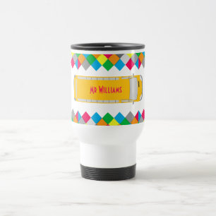 Colourful Diamond Frame Bus Driver Travel Mug