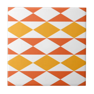 Colourful Diamond Modern Geometric Stripes Pattern Tile