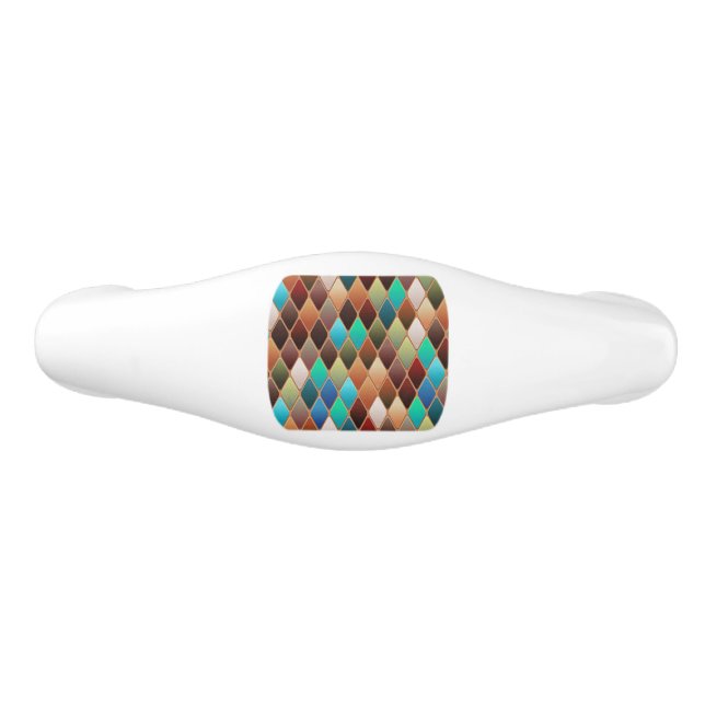 Colourful Diamond Pattern Ceramic Drawer Pull (Front)