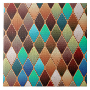 Colourful Diamond Pattern Tile