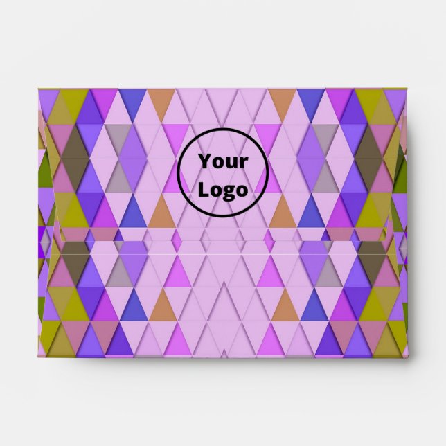 Colourful diamonds and triangles pattern envelope (Back (Top Flap))