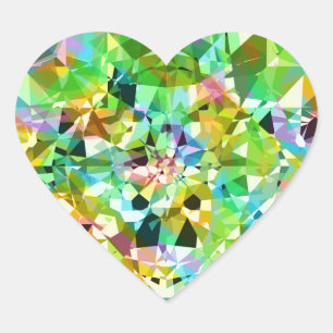 Colourful Diamonds Glitter 2 Heart Sticker