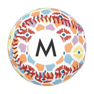 Colourful diamonds ikat geometric baseball