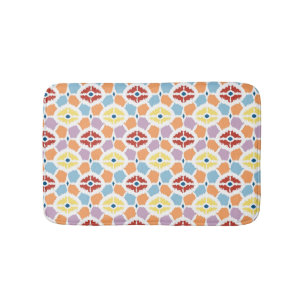 Colourful diamonds ikat geometric bath mat