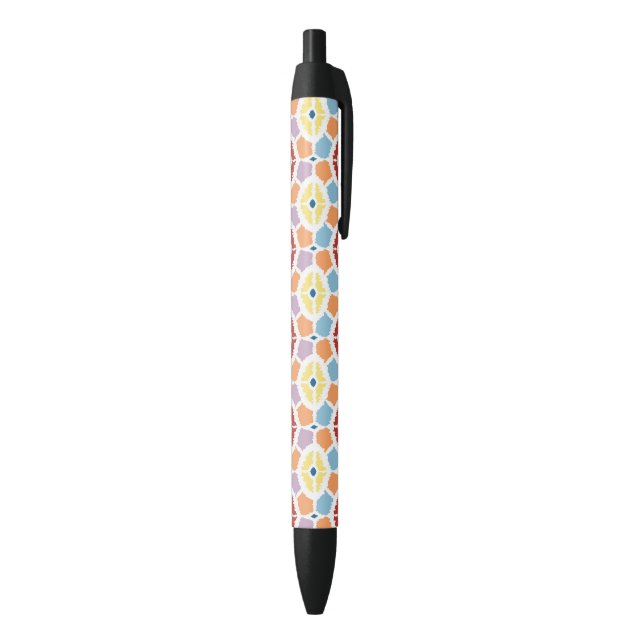 Colourful diamonds ikat geometric black ink pen (Bottom (Vertical))