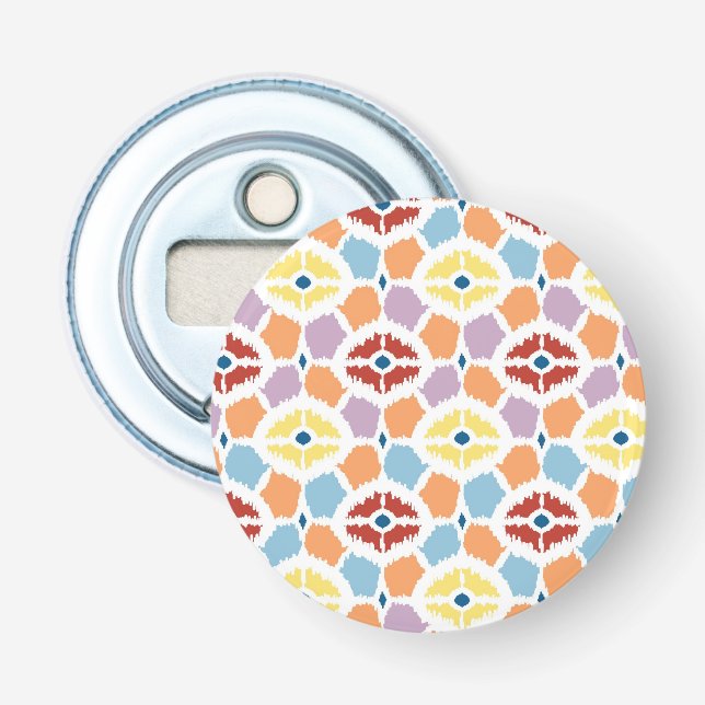 Colourful diamonds ikat geometric bottle opener (Front)