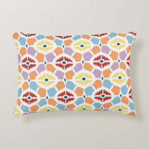 Colourful diamonds ikat geometric decorative cushion