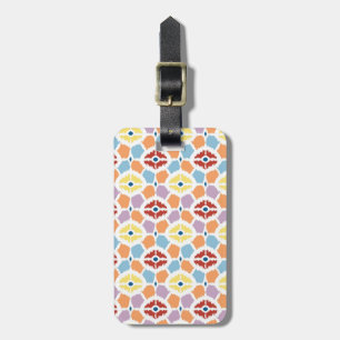 Colourful diamonds ikat geometric luggage tag