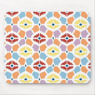 Colourful diamonds ikat geometric mouse mat