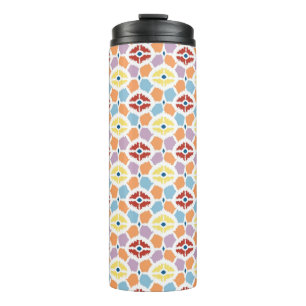 Colourful diamonds ikat geometric thermal tumbler