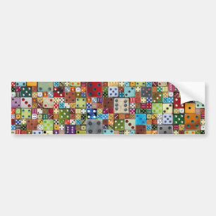 Colourful Dice Bumper Sticker