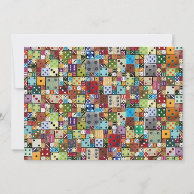 Colourful Dice Bunco Invite (Front)