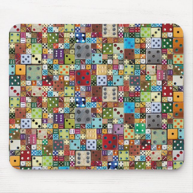 Colourful Dice Mouse Mat (Front)