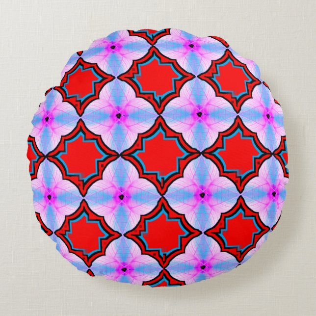 Colourful Digital 3D Design Round Throw Pillow (16 (Front)