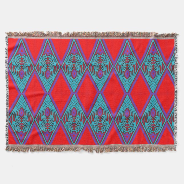 Colourful Digital 3D Design Throw Blanket – Perfec (Front)
