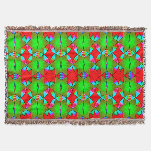 Colourful Digital 3D Design Throw Blanket – Perfec (Front)
