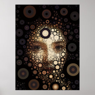 Colourful Digital Abstract Woman Portrait Decor