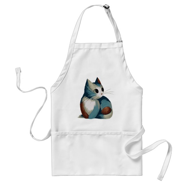 Colourful Digital Cat Art Standard Apron (Front)