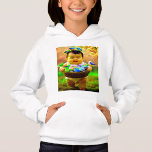 Colourful Digital Design Girl's Pullover Hoodie –