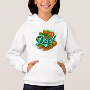 Colourful Digital Design Girl's Pullover Hoodie – 