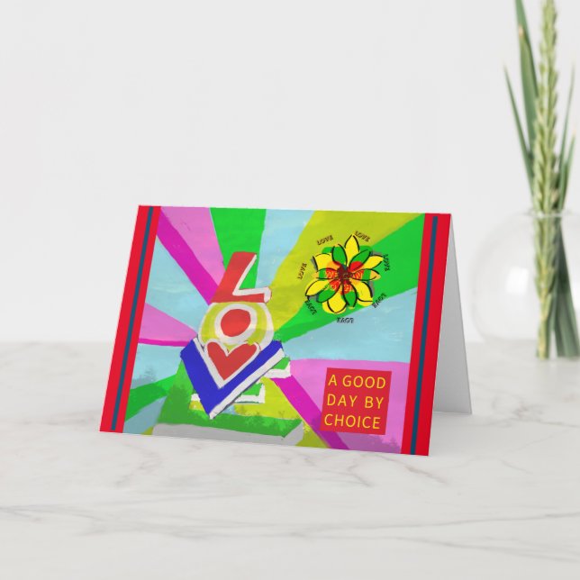 Colourful Digital Graphic Love Illustration  Card (Front)