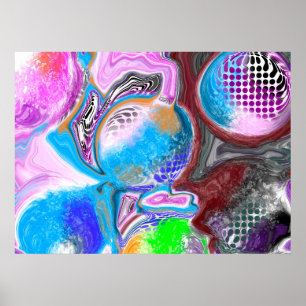 Colourful Digital Modern Abstract Art Poster