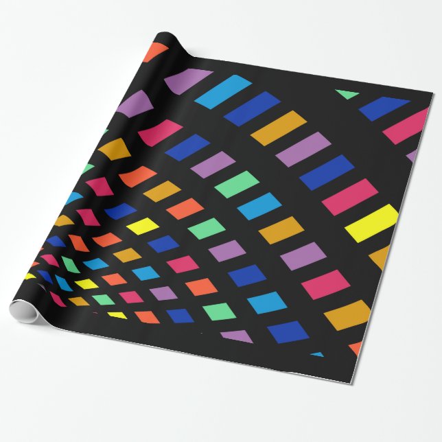 Colourful Digital Rainbow Wrapping Paper (Unrolled)