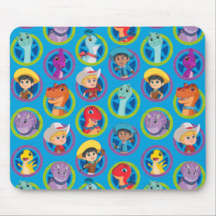 Colourful Dino Ranch Pattern Mouse Mat