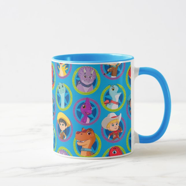Colourful Dino Ranch Pattern Mug (Right)