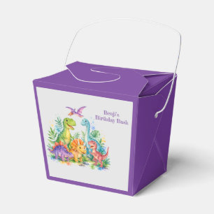 Colourful Dinosaur Birthday Bash Favour Box