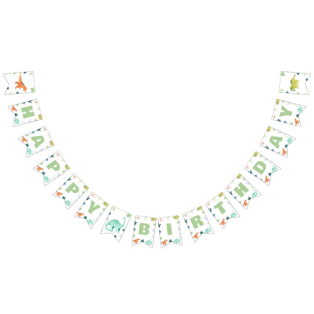 Colourful Dinosaur Birthday Bunting Dino Party Bunting (All)