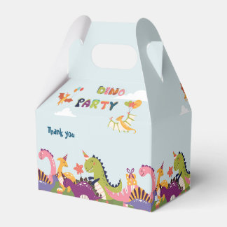 Colourful dinosaur birthday party favour box