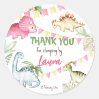 Colourful dinosaur birthday party thank you gift